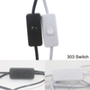 1.8m line Cable 303 On Off Power Cord For LED Lamp with Button switch EU Plug Light Switching Transparent