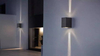Outdoor Waterproof Ip65 Square Black White 20w Modern Led Wall Lamps for Garden