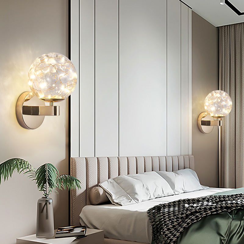 New starry bedside wall lamp Nordic creative minimalist bedroom living room decorative light staircase aisle led wall lamp