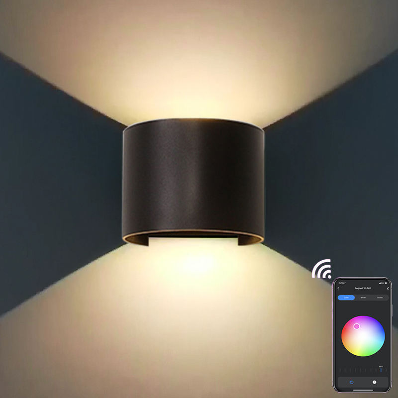 Latest version Wifi Waterproof Wall Lamp RGBW Outdoor sconce Color Changing by smart app lamp Support Amazon Alexa Google Assist