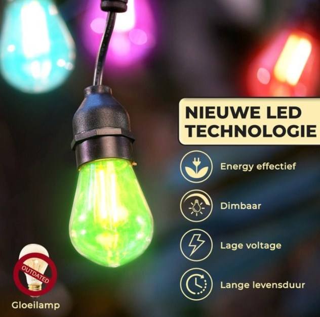 Smart garden lighting 15m RGB garden atmosphere lighting wire smart phone control E27 plug manufacturer direct sales