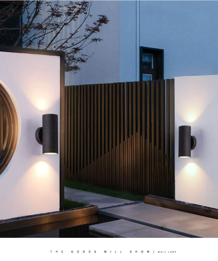 6W 12W COB Up Down Waterproof IP65 Porch Lamp Dual-Head Outdoor Cylinder Indoor Balcony Fixture Led Wall Light Wall Lamp