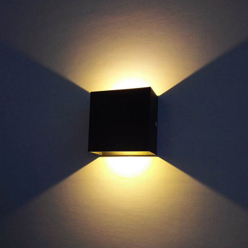 Cube CoB 6W LED Up Down Wall Sconce AC85-265V Bedroom Bedside Cube Wall Light Indoor Aluminium Decoration Lighting Fixture