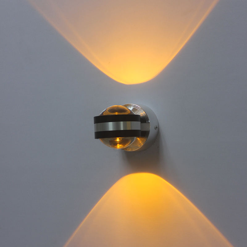 2W 6W Indoor Crystal Light Up And Down Wall Lamp RGB Wall Lamp Round Wall Lamp Glass Wall Lamp