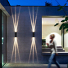 6W black shell three beam wall lamp IP65 waterproof outdoor wall light Garden yard lamp street lamp for garden decoration