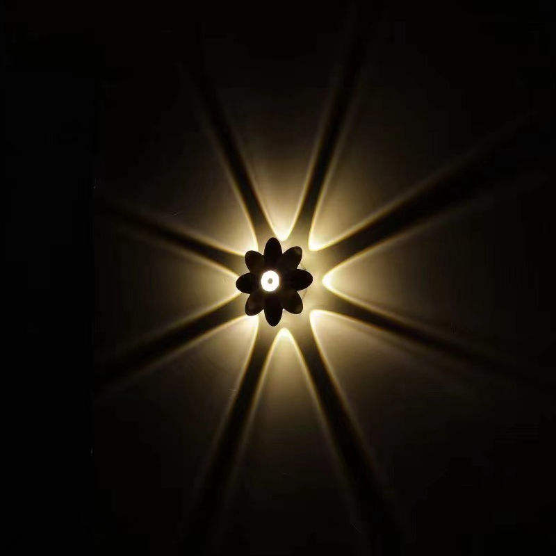 Waterproof Outdoor Wall Lamp Courtyard Lotus Style Outdoor Corridor Balcony Courtyard Stairs Multi-head Spotlight Wall Lamp