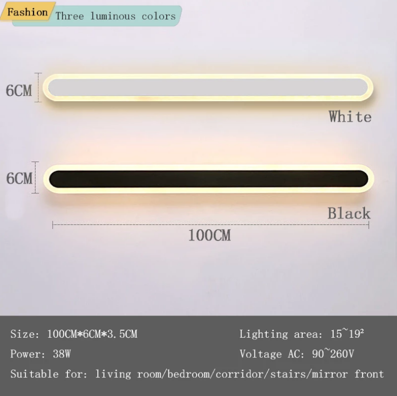 Modern Minimalist LED Line Wall Lamp Bedroom Bedside Sofa Bathroom Mirror Background Decorative Lamp Mrought Iron Acrylic Lights