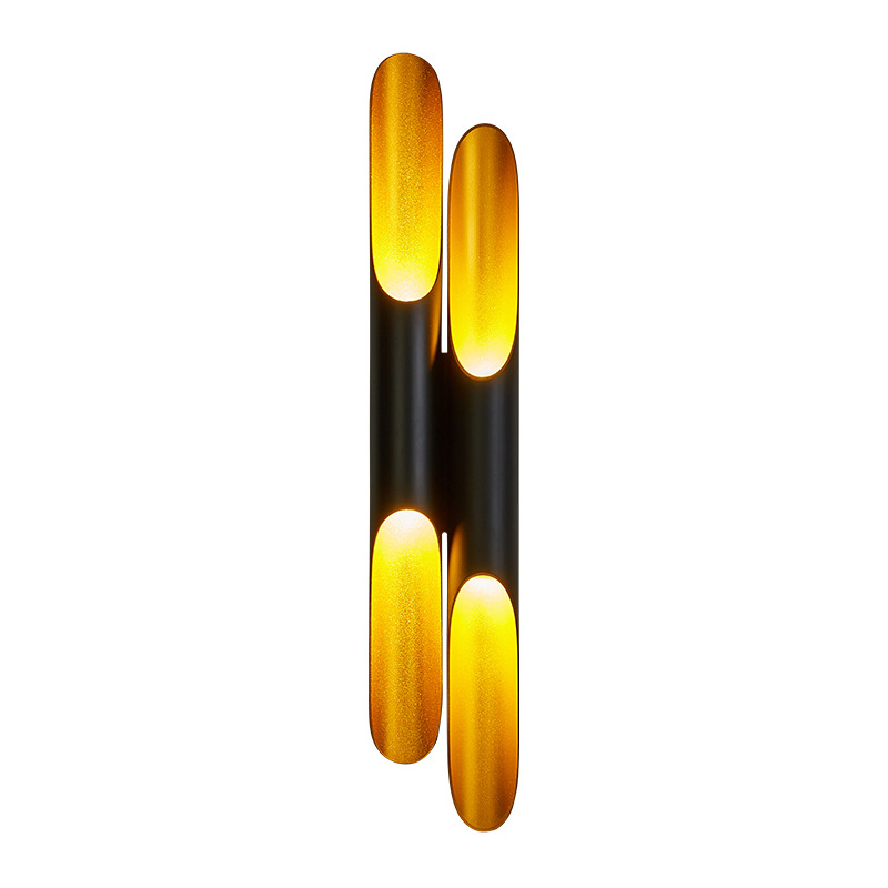 Post-modern Nordic creative living room background bedroom bedside aisle wall lamp bar double head industrial wall lamp