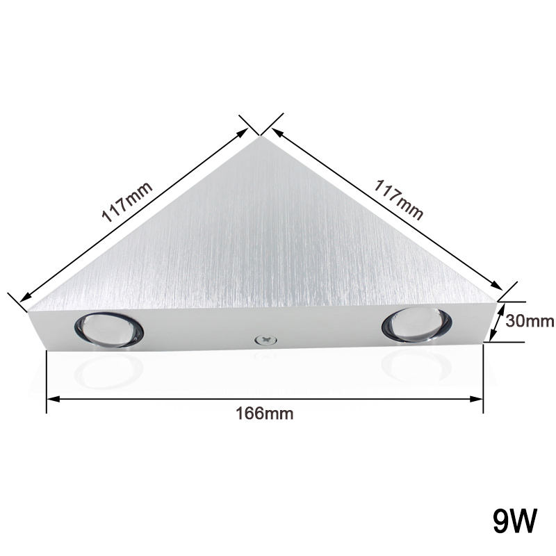 3W 9W Triangular Wall Lamp Corridor Lamp Wall Lamp Triangular Shape Indoor Wall Light Unique Night Lamp for Hotel And Living Room Decoration