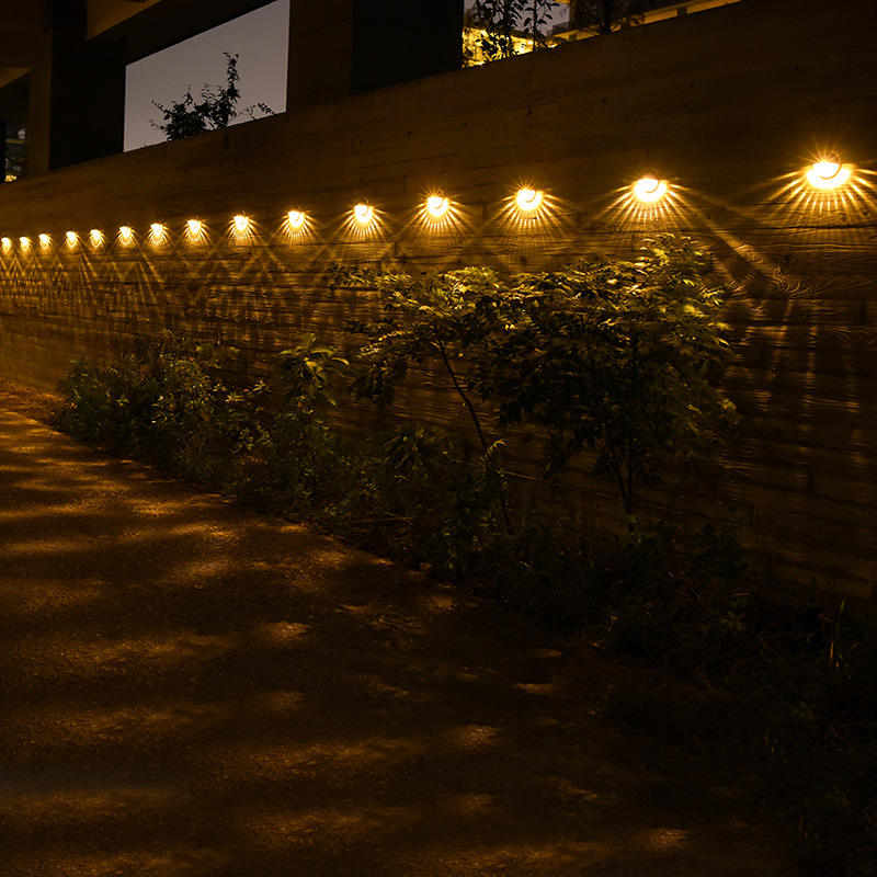 LED Solar Lights Outdoor Light Control Sensor Garden Decoration Solar Fence Wall Lamp Semicircle Energy Waterproof Street Lamps