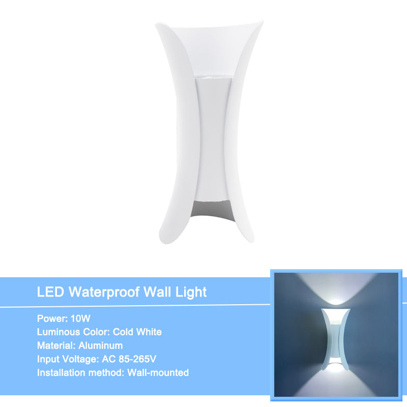 Outdoor Waterproof IP65 LED Long Strip Wall Light Modern Wall-Mounted Lamp Sconce Suitable for Living Room Courtyard Porch Patio