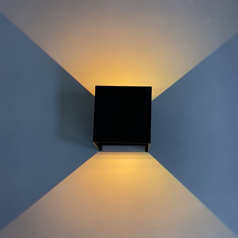 Outdoor Waterproof Ip65 Square Black White 20w Modern Led Wall Lamps for Garden