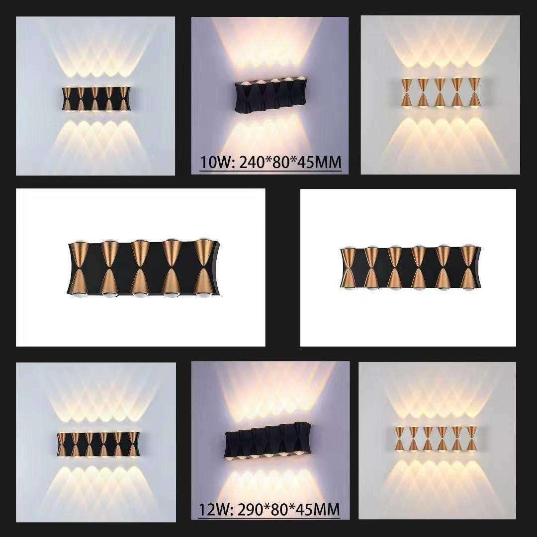 LED Wall Light Waterproof IP65 Aluminum Garden Wall Lamp Gold Black White Light Indoor Outdoor Wall Sconce
