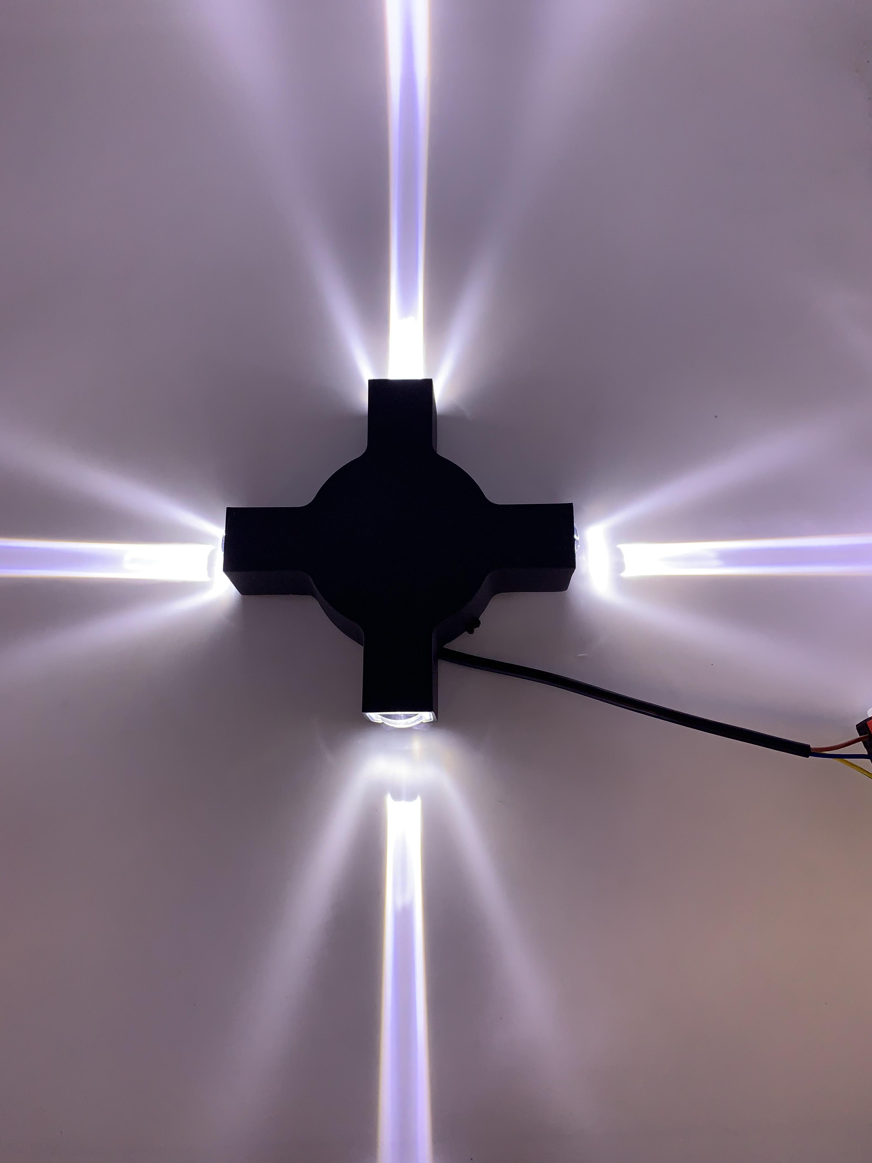 4W 12W LED Outdoor Wall Lamp Cross Star 4 Side Lighting Waterproof IP65 For Garden Decoration Outdoor Light