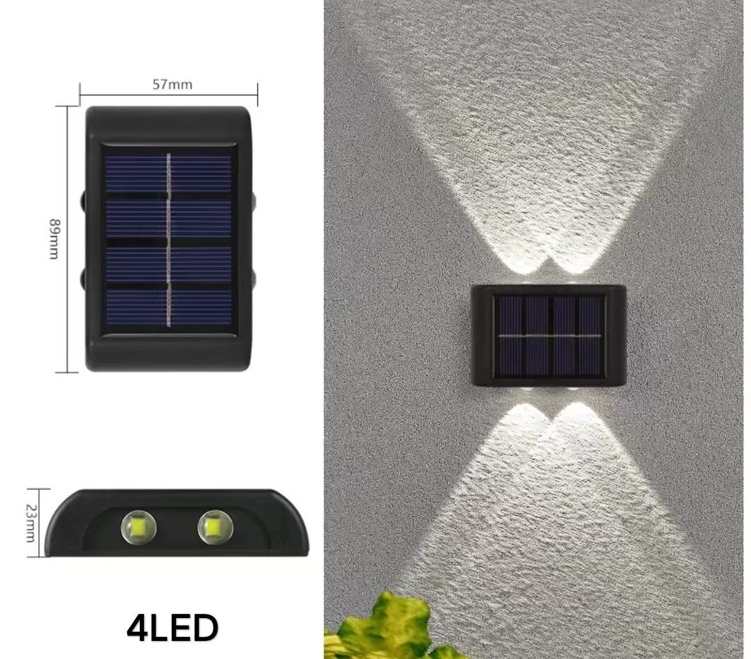  6LED up and down solar wall light outdoor decoration garden courtyard home wall light waterproof luminous outdoor goods