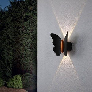 6W Beautiful Butterfly Shaped Outdoor Wall Lamp IP65 Waterproof Wall Light for Garden Decoration Aisle Bracket Light