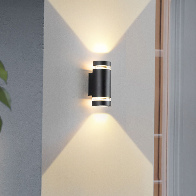 GU10 Outdoor Wall Light LED Light Control Induction Garden Wall Lamps Double Head Up And Down Lighting Courtyard Balcony Sconce