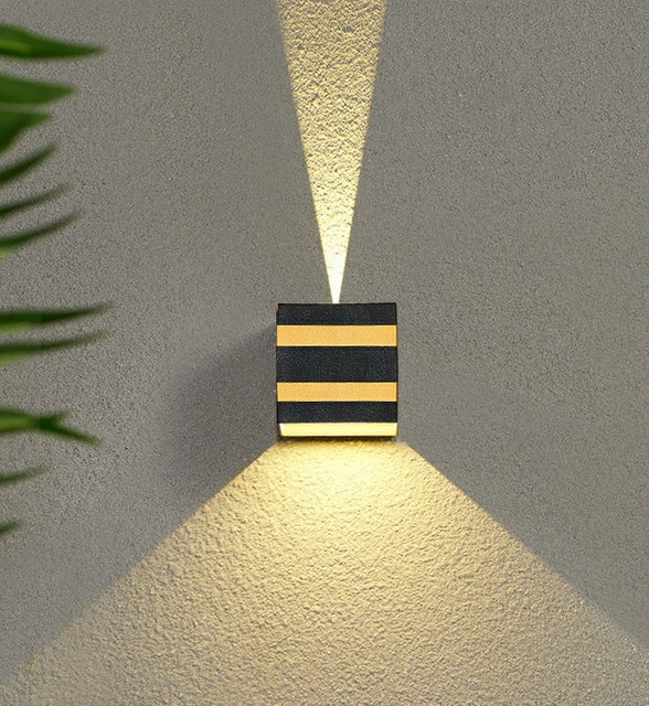 Outdoor Lamps 10W Led Wall Light Ip65 Black Decorative Porch Garden Home Waterproof Bulbs Modern Aluminium Baking