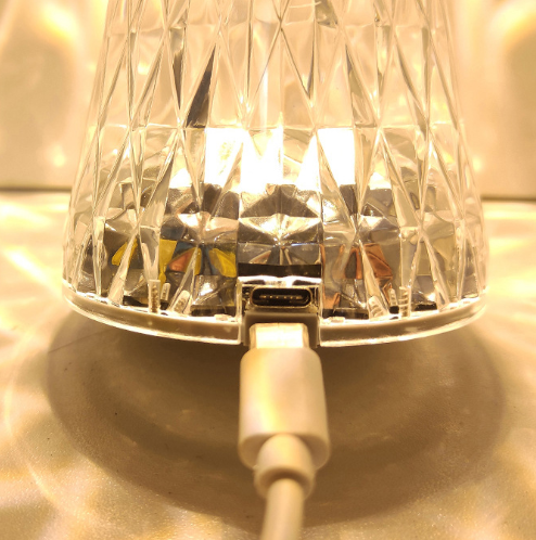 Rose Crystal Acrylic Rechargeable Night Light Table Lamp Tiktok Touch Control Color-changing Desk Lamp