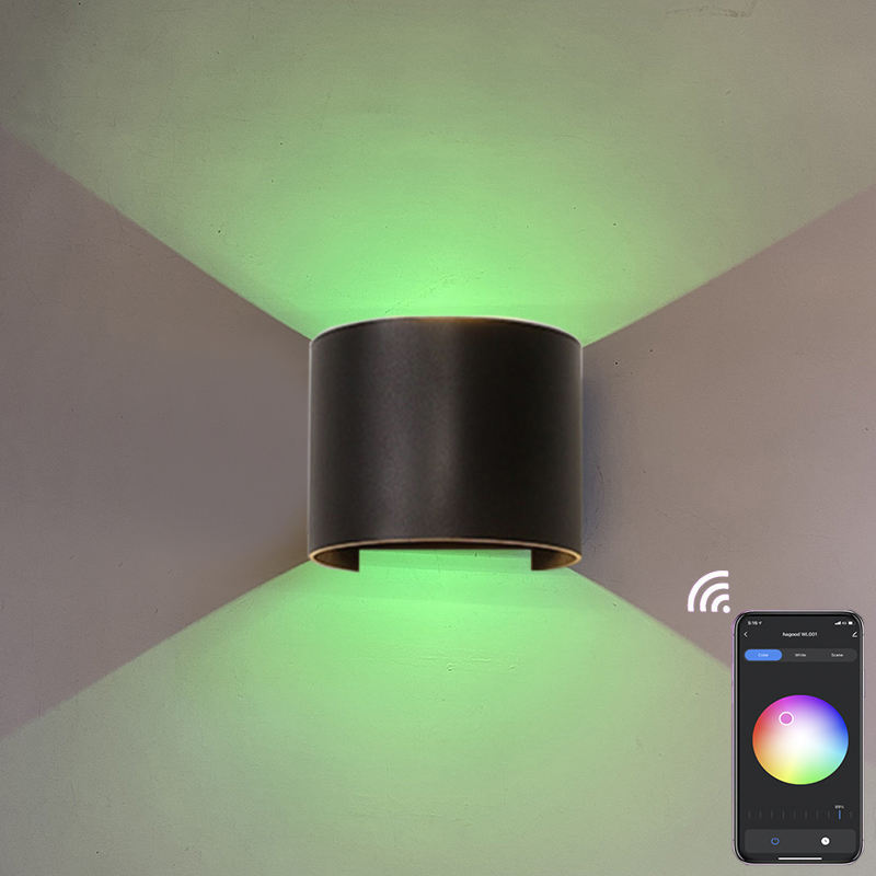 RGB APP 9W Control TUYA APP LED Wall sconce Waterproof IP65 Porch Garden up and down Wall Lamp Semicircular waterproof wall lamp