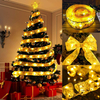LED Ribbon Lights Christmas Tree Ornaments Fairy String Lights DIY Lace Bow for Navidad Home New Year Christmas Decoration Lamp