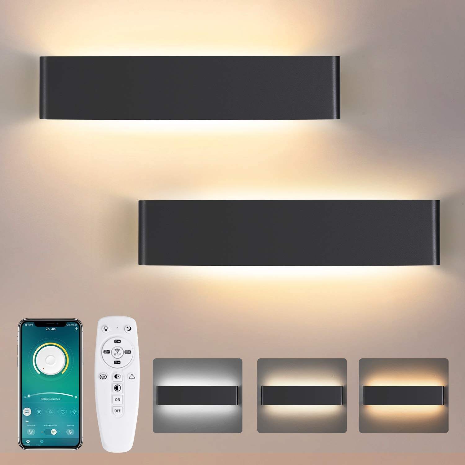 Smart led lamp up and down light 2.4G long wall lamp with controller indoor wall light LED wall light three color temperature