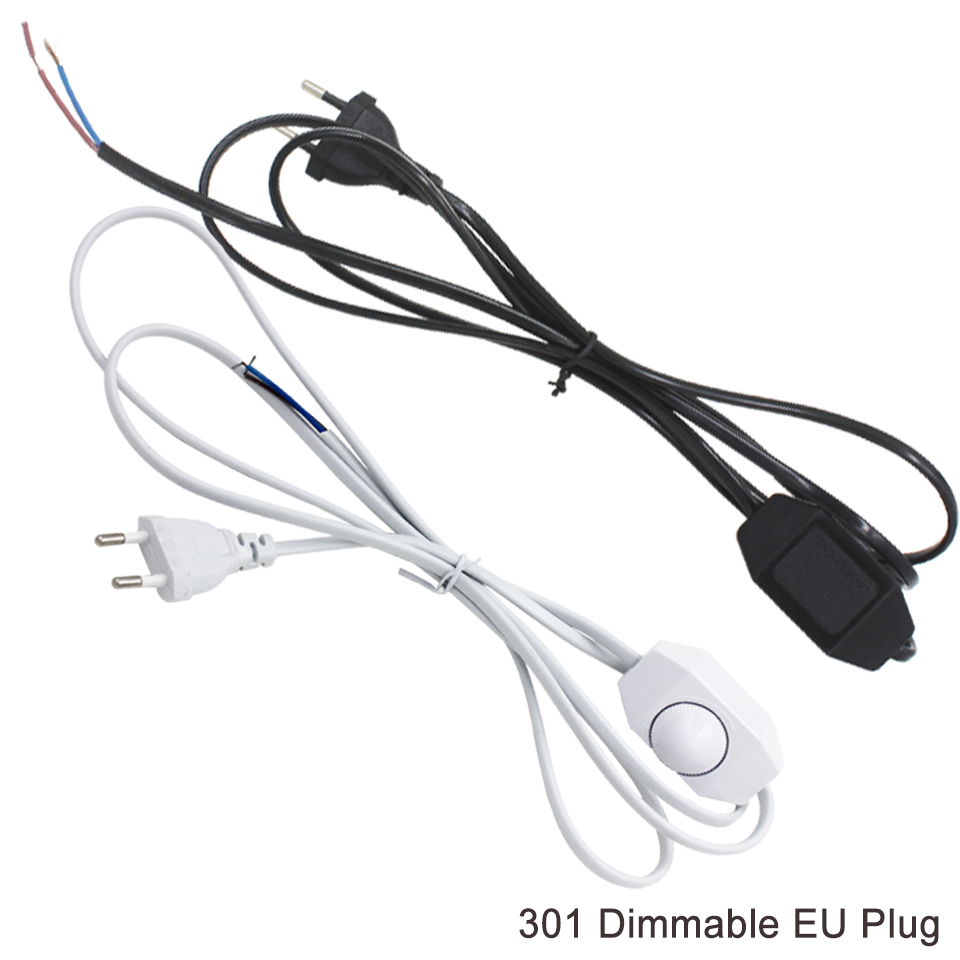 Line Cable 303 /304 /317 /301 Dimmer Power Cord /Double Button Switch EU Plug Wire For LED Bulb/Desk Light Luminary USA