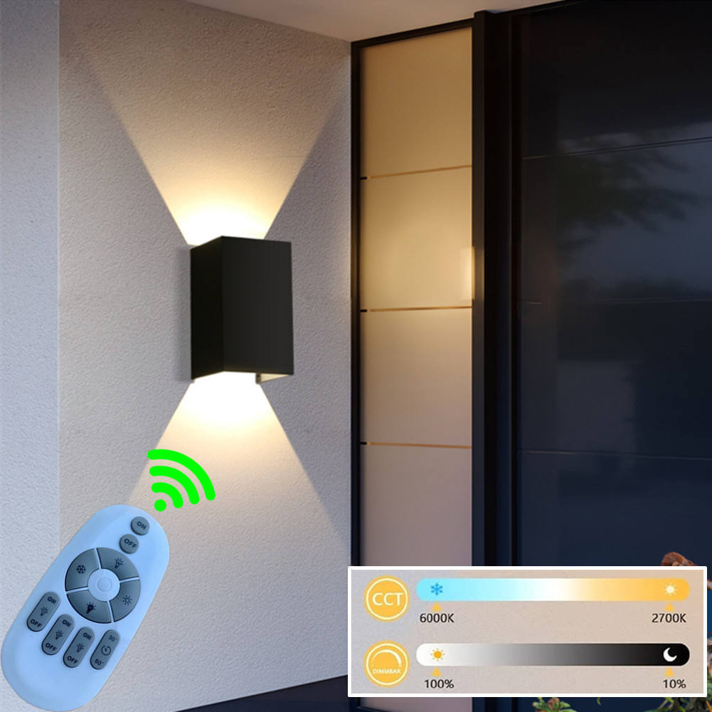 Square Led Wall Lights Outdoor Aisle Corridor Dimmable Multicolor Up Down Lamp With Motion Sensor for Wall KTV Bar Bedroom