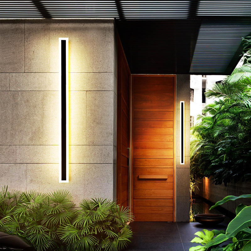 LED Aluminum Modern Garden Rectangular waterproof wall lamp