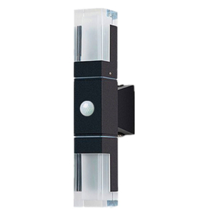 Moden waterproof outdoor wall lamp PIR motion sensor wall light Garden porch frontdoor black aluminum lamp body