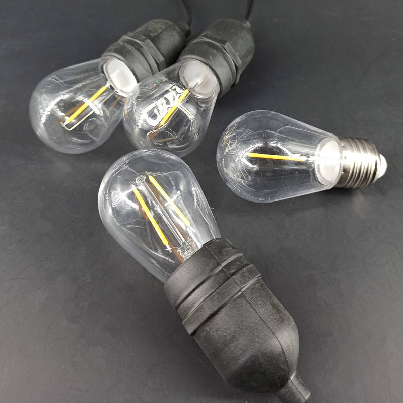 E14 S14 filament lamp E27 decorative lamp string LED bulb 110V 3V solar Edison bulb vintage PC plastic A filament