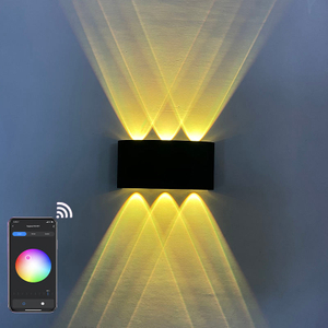 6W RGBW APP Control Arc-shaped Outdoor Waterproof Up And Down LED Smart Wall Lamp Aluminum Modern Wall Sconce Lighting Wall Light