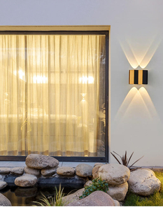 LED IP65 Waterproof Indoor Outdoor Wall Lamp Rectangle Light Up And Down Luminous Body Outdoor Wall Sconce