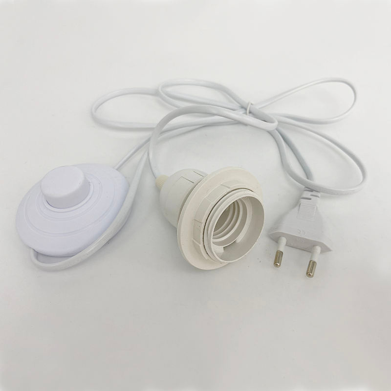 Eu Plug e27 power cord Lamp holder With Eu Plug On/off Switch VDE OEM 2.5A 250V best price quality