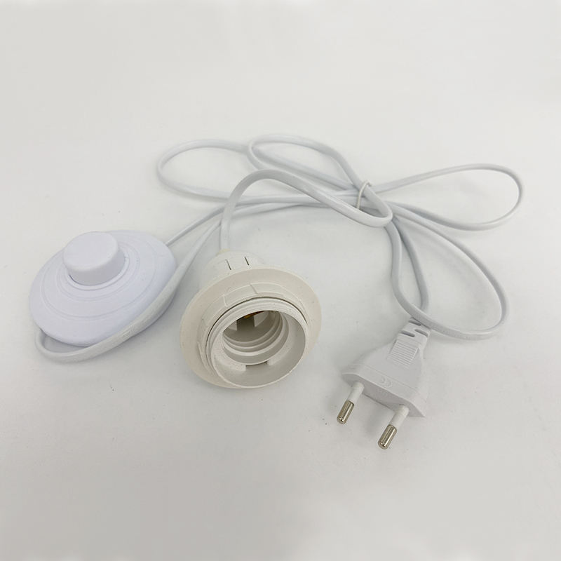 Eu Plug e27 power cord Lamp holder With Eu Plug On/off Switch VDE OEM 2.5A 250V best price quality
