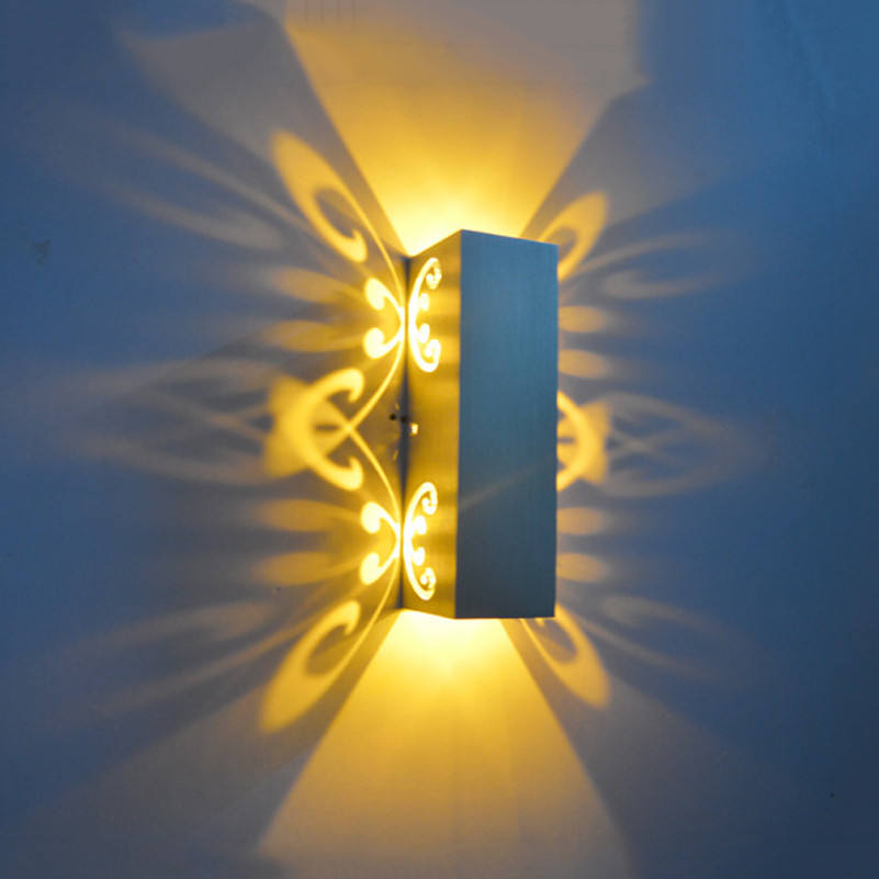 New arrival 6W double Butterfly Aluminum led wall sconce for interior wall lights Beauty Room flower background night light