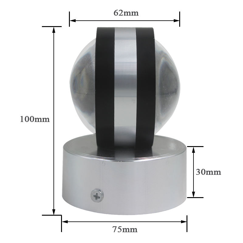 6W AC85-265V Modern Design Double Crystal Wall Light Indoor Up And Down Light Hotel Decoration Household LED Sconce Lamp