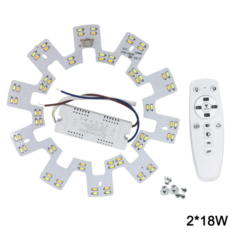 2x24W LED ceiling lighting 2.4G WIFI mobile phone connection control remote control for living room kitchen ceiling light