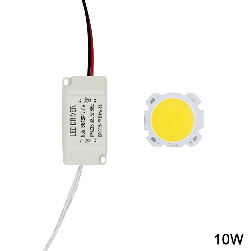 1 set 3W 5W 7W 10W 12W 15W 20W 25W 30W COB led chip board panel for led spotlight lamp+Plastic Shell LED power supply driver