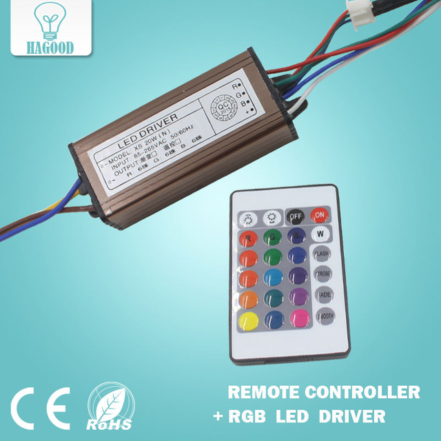 10-100W LED Driver AC85-265V DC25-38V Power Supply Waterproof IP66 Led Transformers + RGB Remote Controller for Led Light DIY