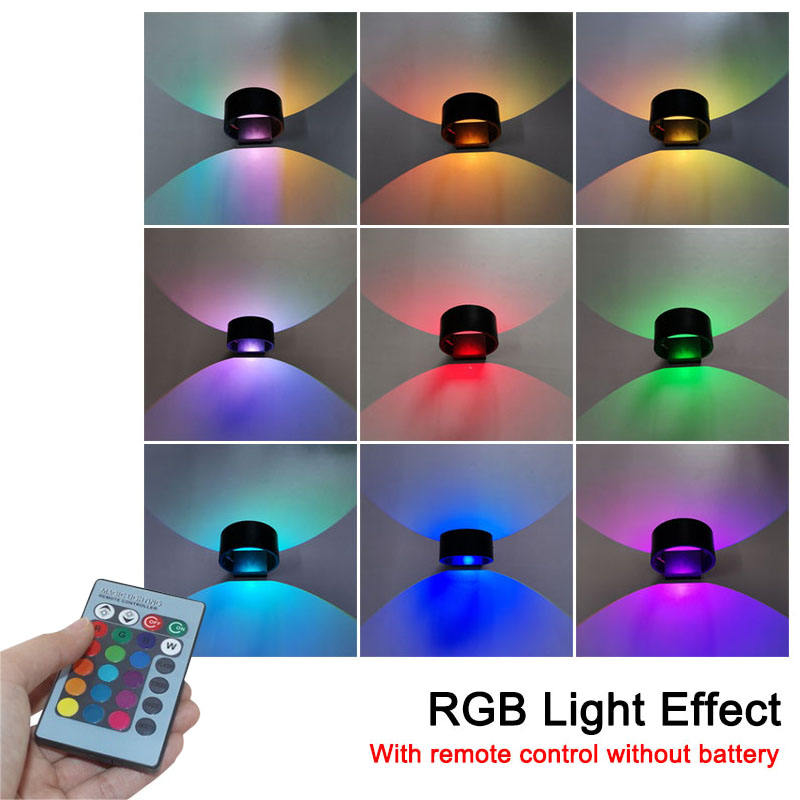 5W AC85-265V Circle wall light RGB with Controller for indoor decorating brighten lights