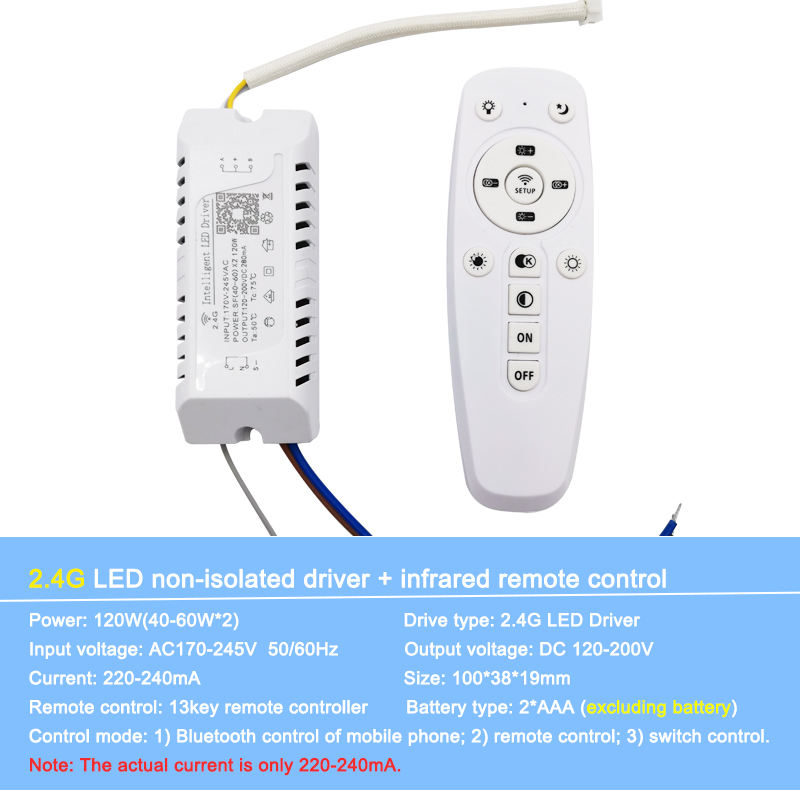 APP control LED driver 2.4G remote intelligent LED transformer (20-40W)X2 (40-60W)X2 for dimmable color-changeable chandelier
