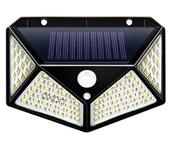 100LED solar wall lamp courtyard four side light-emitting solar lamp human body induction waterproof outdoor lamp