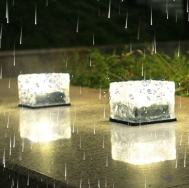 Colorful solar lights ice shaped light outdoor led light wall Solar tile lamp square lamp ice shaped decorative light solar buried lamp IP65 waterproof step outdoor decoration