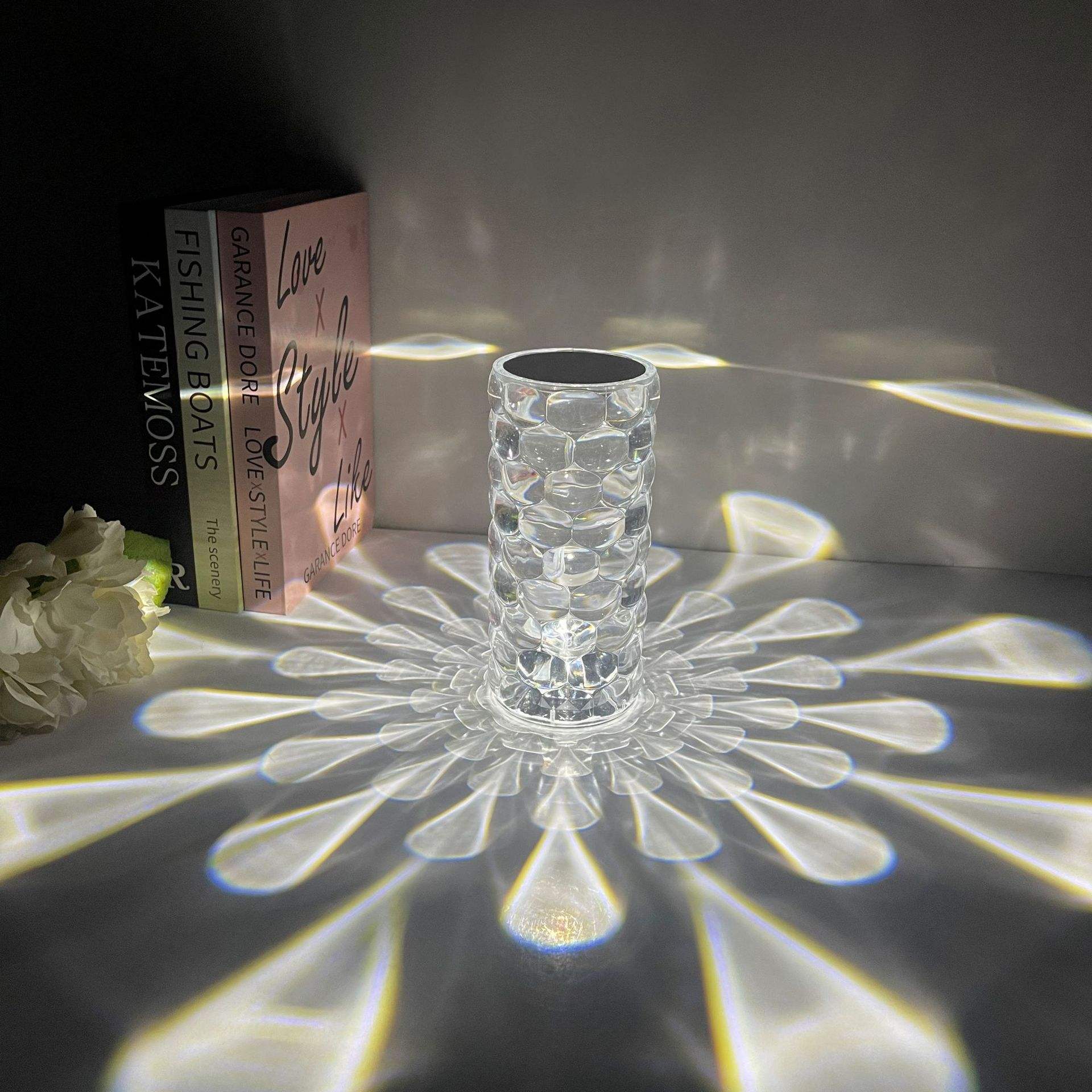 Luxury Acrylic Modern Transparent Led Touch Control Crystal Bedside Table Lamp Night Light Rechargeable Romantic Dinner Amazon