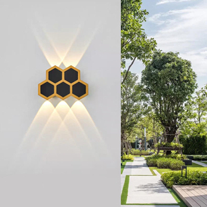 Golden Modern Wall Lamp IP65 Outdoor Lighting Waterproof 6W LED Wall Lamp Living Room Aisle Park Landscape Garden Light