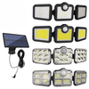 Hagood Outdoor waterproof 3 Heads Wall Light Three Heads 83 COB Solar Sensor LED Powered Security Lights