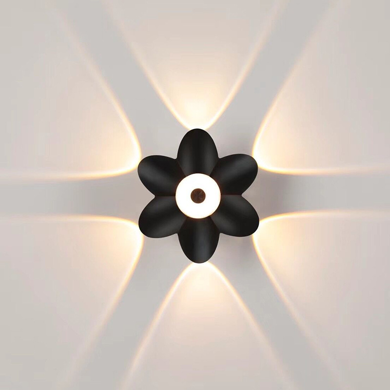 LED Outdoor Wall Light Up Down Luminous Wall Decoration Spotlight Lotus Villa Corridor Balcony Corridor Background Wall Light
