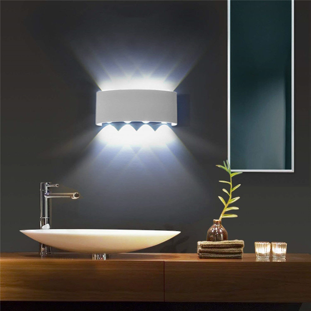 6W Arc-shaped Outdoor Waterproof Up And Down LED Wall Lamp Aluminum Modern Wall Sconce Lighting Wall Light
