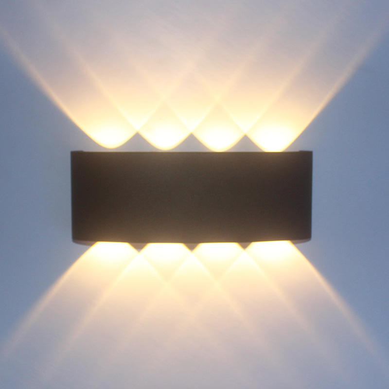 6W Arc-shaped Outdoor Waterproof Up And Down LED Wall Lamp Aluminum Modern Wall Sconce Lighting Wall Light